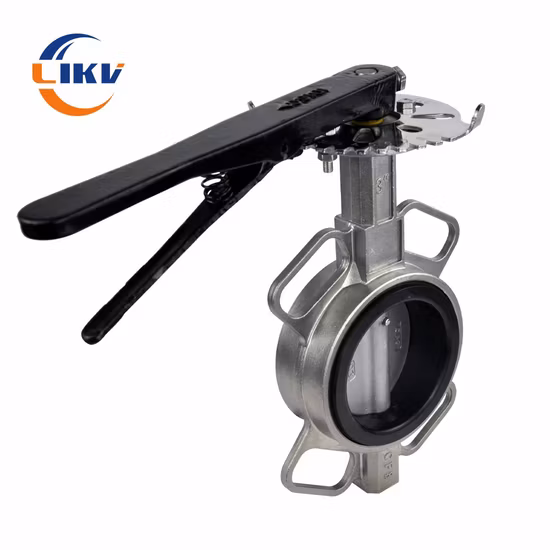 Резиновое сиденье ANSI, клапан-бабочка из нержавеющей стали CF8 CF8m с ручкой рычага